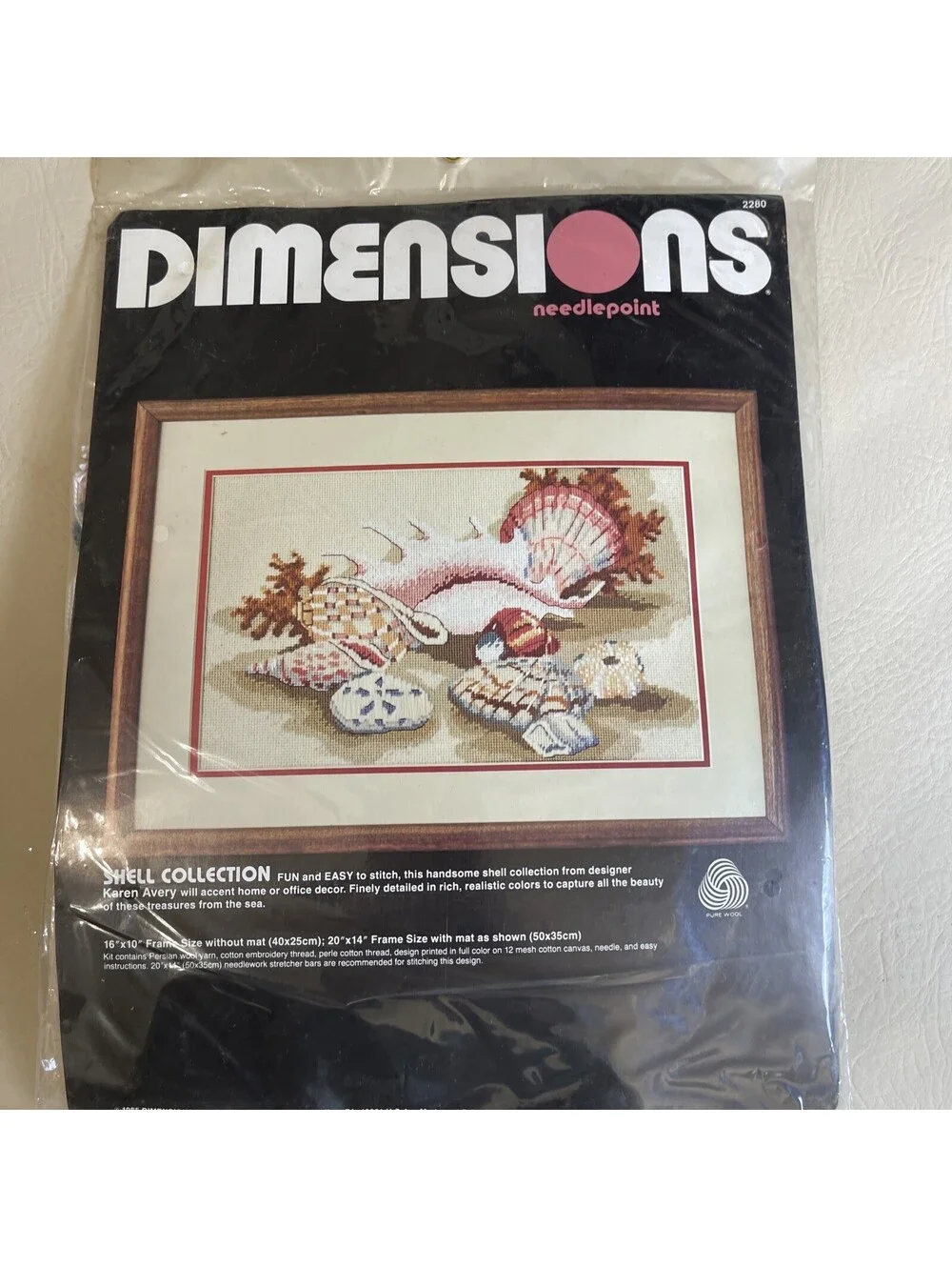 Vtg Dimensions Needlepoint Shell Collection 2280
